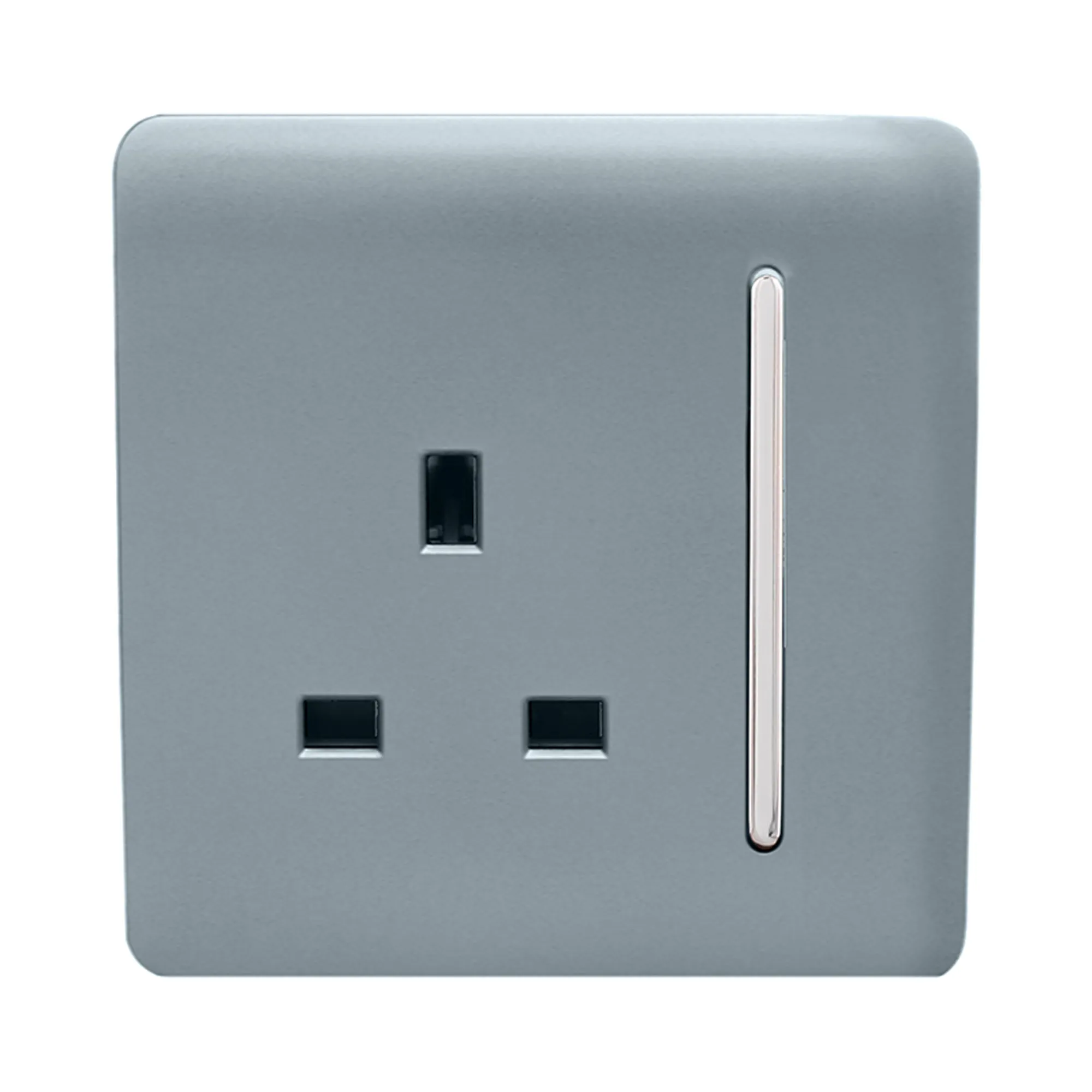 1 Gang 13Amp Switched Single Socket Cool Grey
